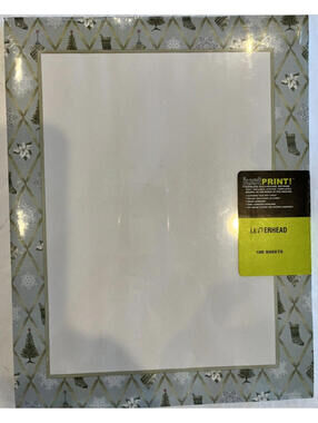 Christmas Holiday NEW Letterhead 100 Count Xmas Cross Hatch Sz 8 1/2 X 11